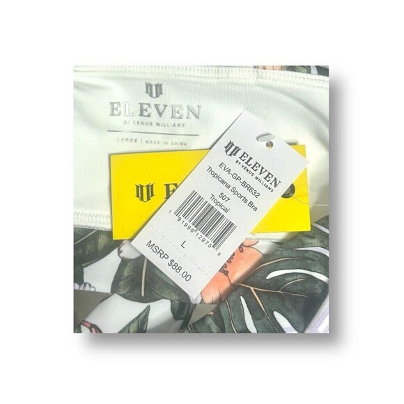 EleVen Venus Williams L Tropicana Floral Sports Bra Crossback Stretch NWT - Picture 9 of 11